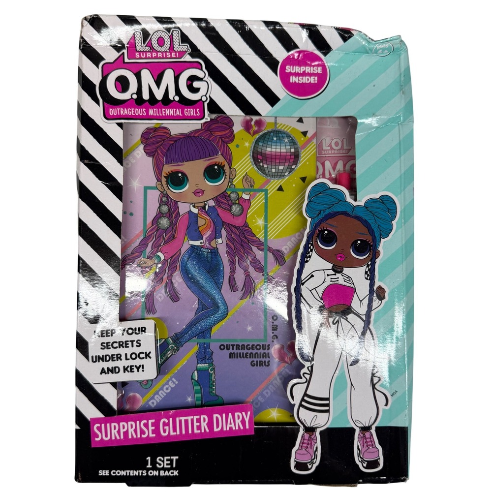 LOL Surprise OMG‎ Surprise Glitter Diary Set Kids Lock Key Journal Pen Gems NEW